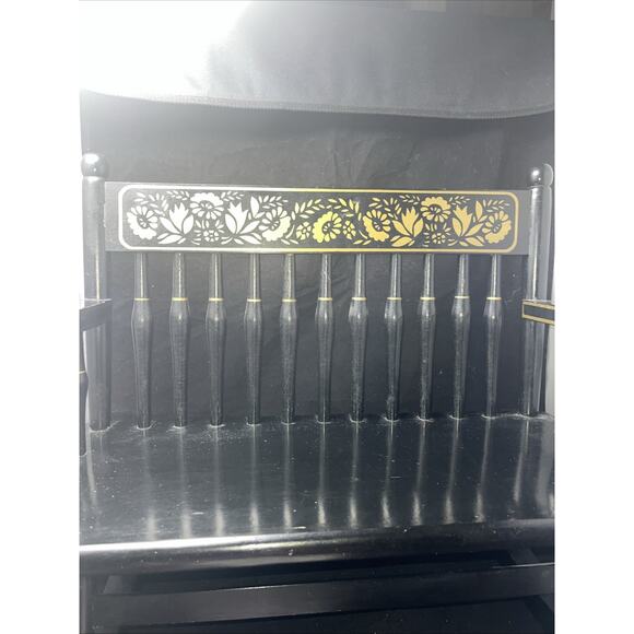 Vintage 1950's Doll Rocker For 18” Black Stenciled Settee American Classic 20x9 - Picture 3 of 8